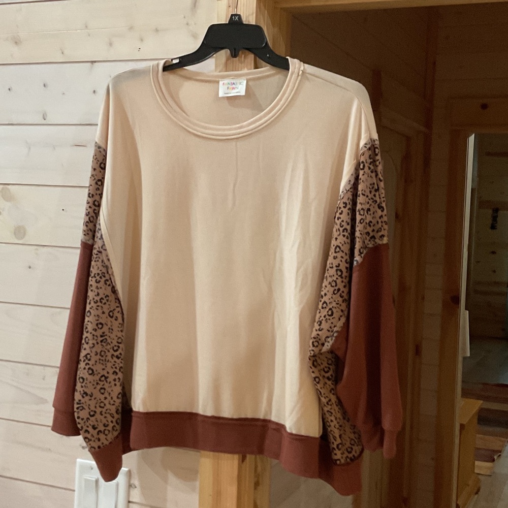 Fantastic Fawn Beige and Brown Leopard Print Sweatshirt